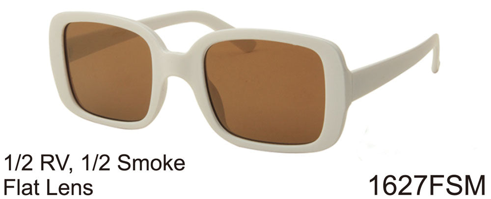 1627FSM - Wholesale Women's Retro Square Sunglasses in White