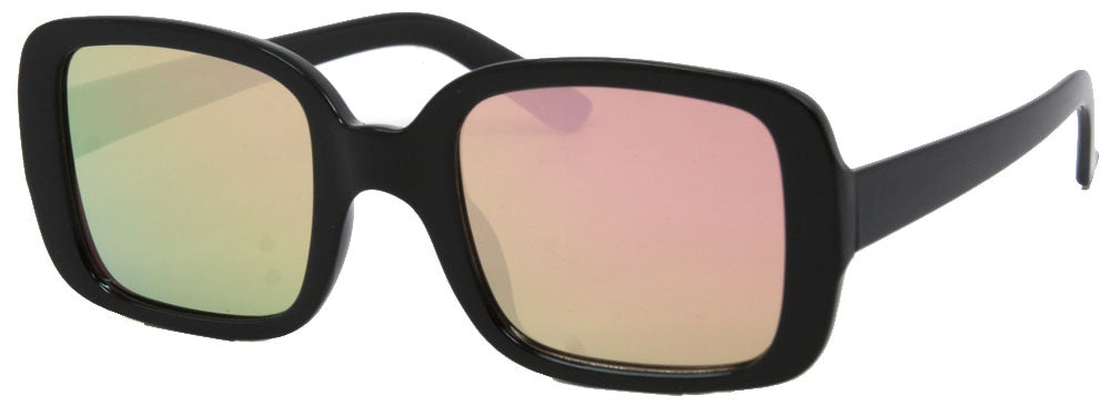 1627FSM - Wholesale Women's Retro Square Sunglasses in Black