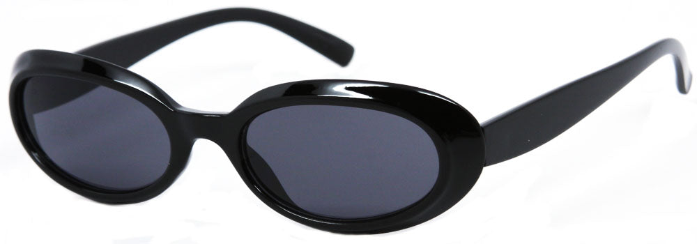 1633SD -Wholesale Women's Slim Oval Retro Sunglasses in Black