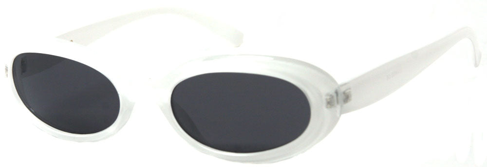 1633SD -Wholesale Women's Slim Oval Retro Sunglasses in White