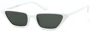 1634FSM - Wholesale Slim Retro Trapezoid Cat Eye Sunglasses in White