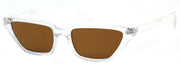 1634FSM - Wholesale Slim Retro Trapezoid Cat Eye Sunglasses in Clear