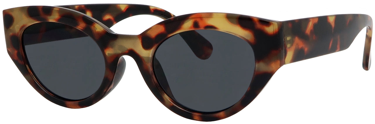 1638FSD - Wholesale Retro Bold Flat Lens Edge Cat Eye Sunglasses in Tortoise