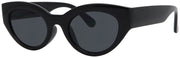 1638FSD - Wholesale Retro Bold Flat Lens Edge Cat Eye Sunglasses in Black
