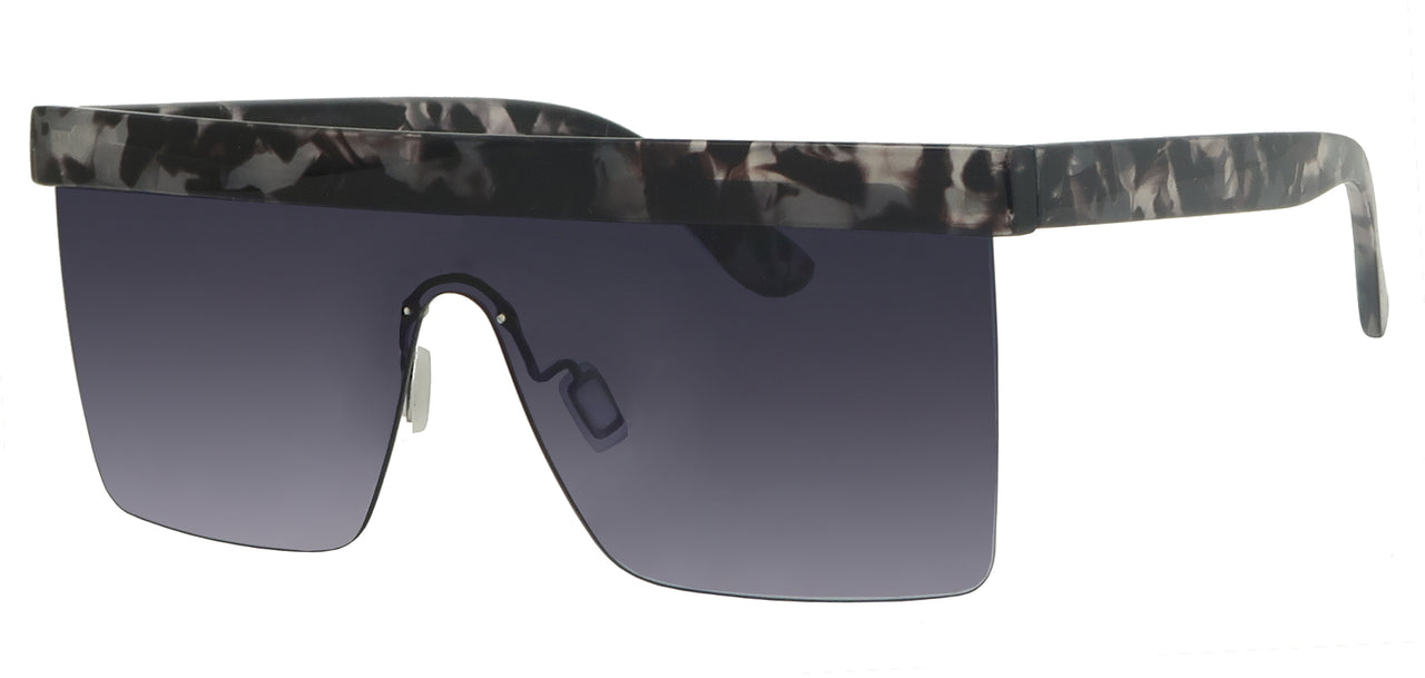 1691FTM - Wholesale Women's Half Rim Square Shield Fashion Sunglasses