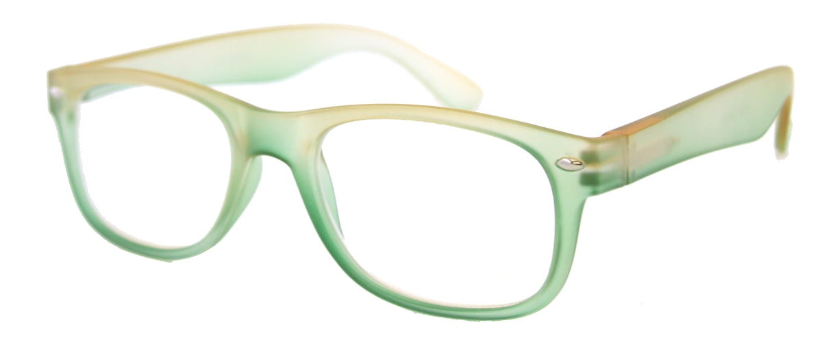 ST1909R - Wholesale Women's Two Tone Rubberized Reading Glasses in Green