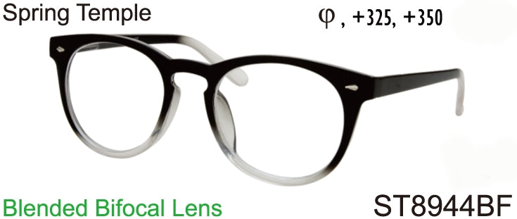 ST8944BF - Wholesale Unisex Keyhole Style Bifocal Reading Glasses in Grey