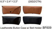BF609 - Wholesale Leatherette Sunglasses Case with Belt Holder in Brown and Black