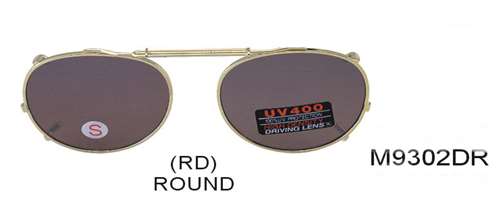 M9302DR - Wholesale Spring Clip On/Medium Round 48mm Sunglasses