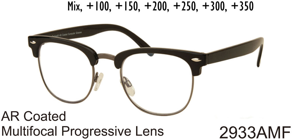 2933AMF - Wholesale Club Classic Style Multifocal Progressive Lens Reading Glasses
