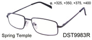 DST9983R - Wholesale Men's Rectangular Half Eye Reading Glasses in black