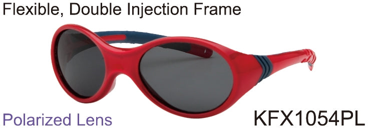 KFX1054PL - Wholesale Kid's Polarized TPE Frame Sunglasses in Red