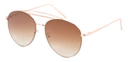 3136FTRV -Wholesale Women's Color Mirrored Aviator Style Sunglasses in Gold