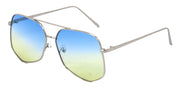 3139FTM - Wholesale Retro Hexagonal Flat Lens Sunglasses in Silver