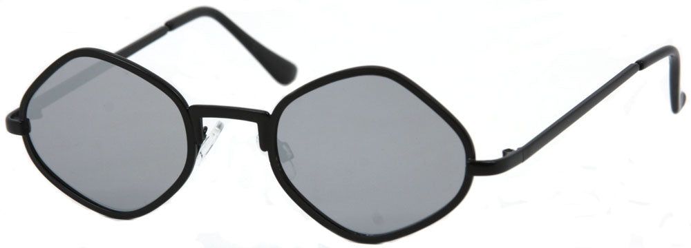 3154FSM - Wholesale Retro Geometric Hexagonal Sunglasses in Black