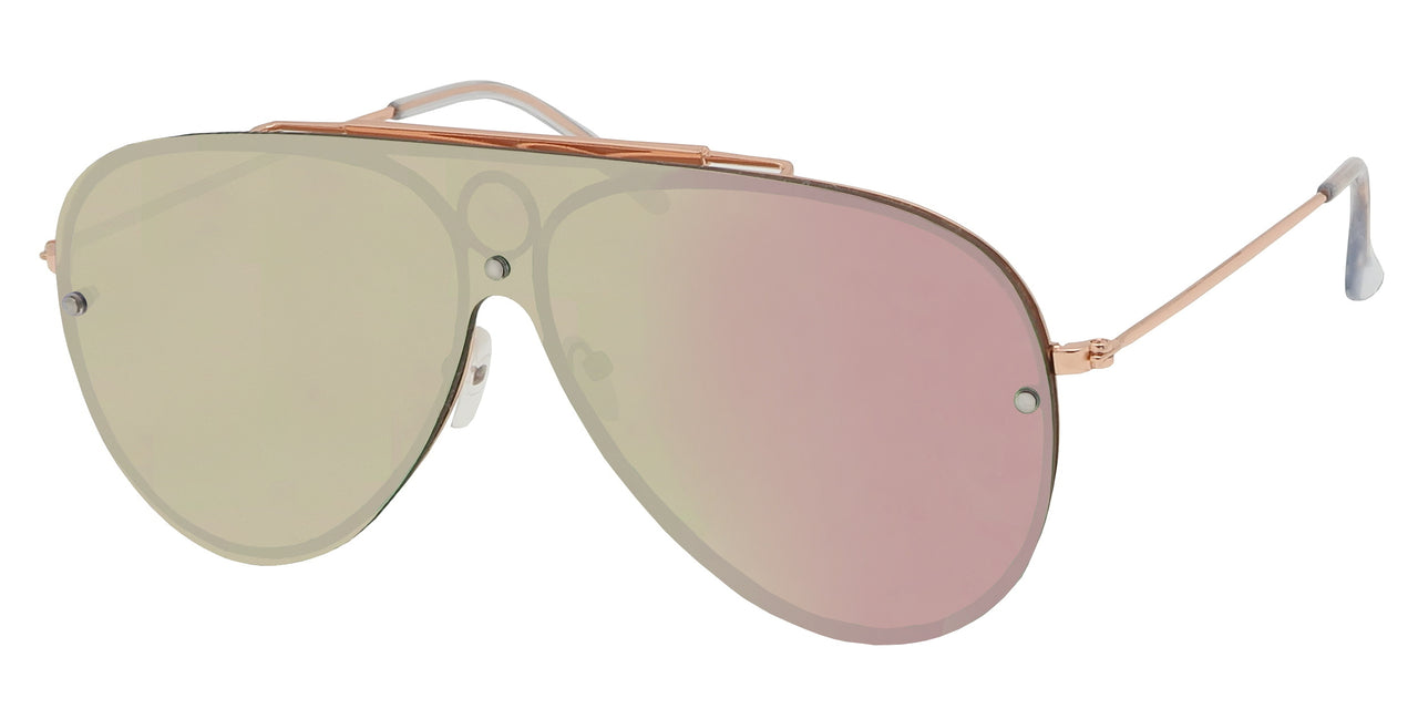 3157FTRV - Wholesale Aviator One Piece Style Fashion Sunglasses
