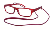 ST2942R - Wholesale Unisex Rubberized Frame Reading Glasses with Detachable Retainer in Red