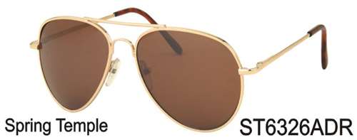 ST6326ADR - Wholesale Aviator/Anti-Glare Sunglasses in Gold