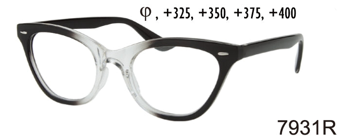 7931R - Wholesale Women's Cat Eye Style Reading Glasses in Grey