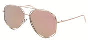 2198FRM - Wholesale Fashion Aviator Color Mirror Flat Lens Sunglasses in Gold