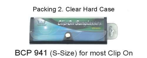 BCP941 - Wholesale Clear See Through Clip On Sunglasses Case