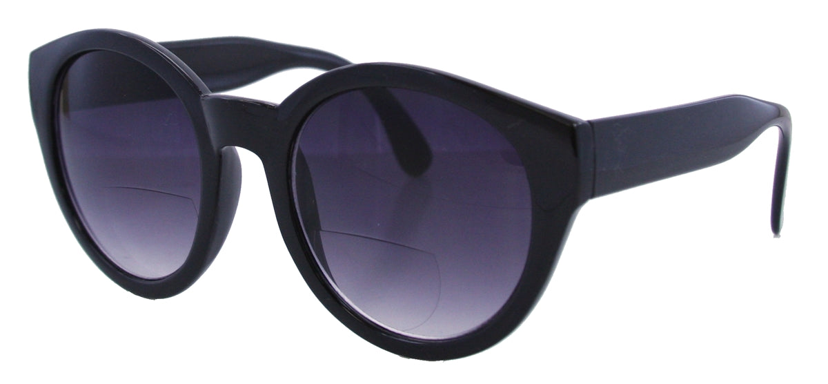 8918SBF - Wholesale Women's Round Style Bifocal Reading Sunglasses in Black