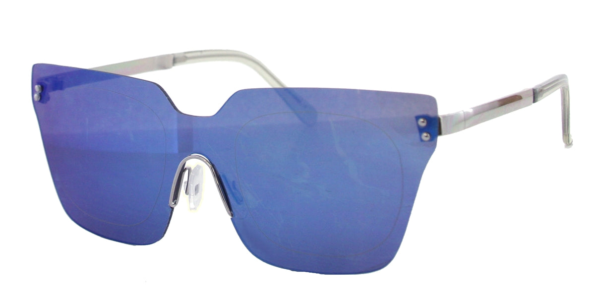 3127RVTM - Wholesale One Piece Lens Sunglasses in Silver