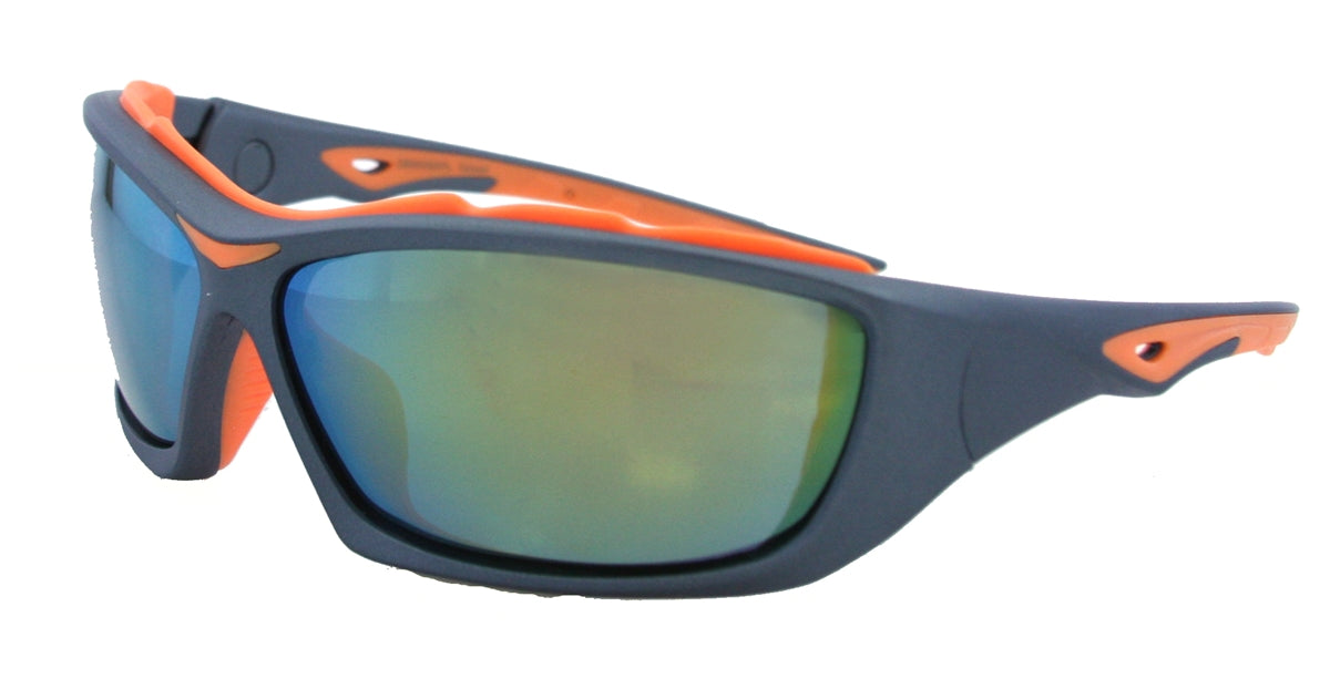 DB8656RPL - Wholesale Katalyst Double Injection Sport Sunglasses in Orange/gunmetal