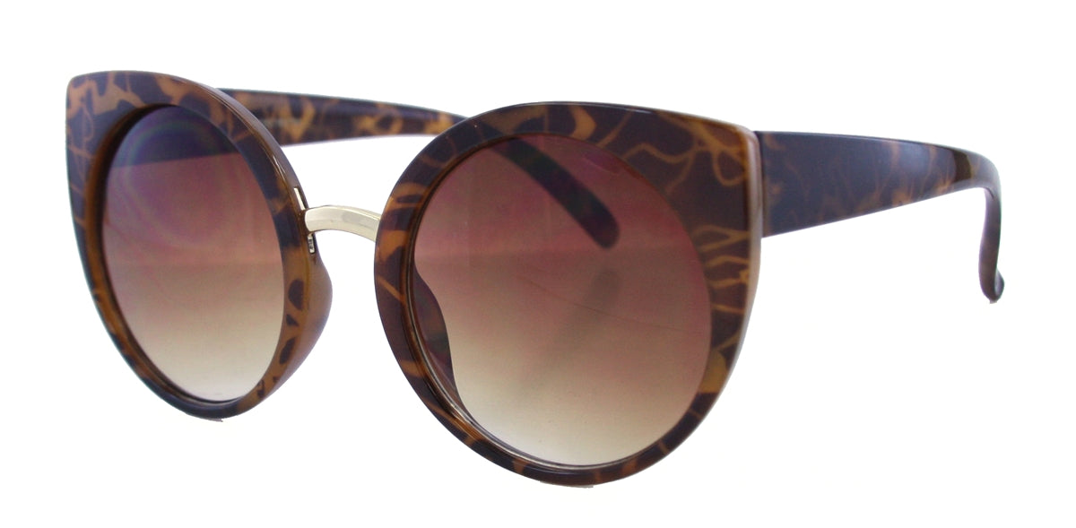 2897RVTM - Whoelsale Women's Round Cat Eye Sunglasses in Tortoise