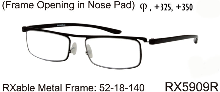 RX5909R - Wholesale Men's Rxable Metal Reading Glasses in Black