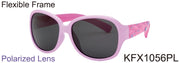 KFX1056PL -  Wholesale Kid's Polarized TPE Frame Sunglasses for Girls in Pink