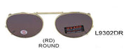 L9302DR - Wholesale Clip On/Large Round 52mm Sunglasses