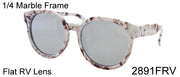 2891FRV - Wholesale Fashion Marble Frame Sunglasses with Flat Lens in Marble