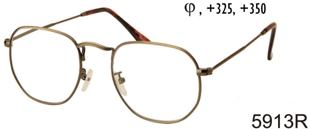 5913R - Wholesale Unisex Metal Hexagonal Frame Reading Glasses
