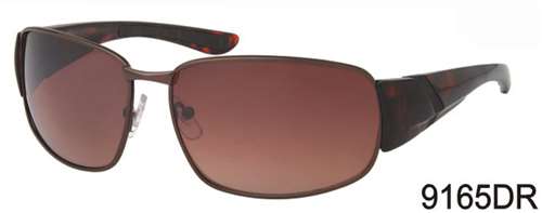 9165DR - Wholesale Men's Square Style Driving Sunglasses in Brown