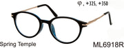 ML6918R - Wholesale Women's Round Fashion Reading Glasses in Black