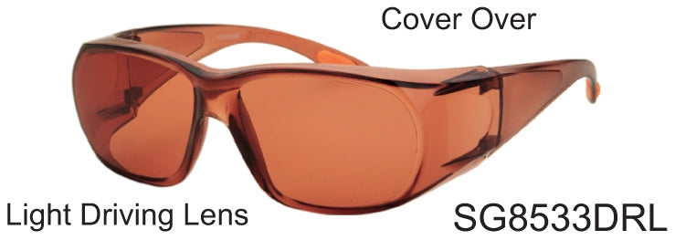 SG8533DRL - Wholesale Cover Over Sunglasses with Driving Lens in Brown