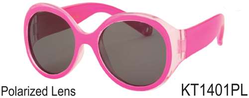 KT1401PL - Wholesale Kid's Polarized Sunglasses for Girls in Pink