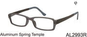 AL2993R - Wholesale Men's Aluminum Temple Reading Glasses in Grey