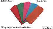 B023LT - Wholesale Leatherette Eyeglass Pouch with Wavy Top in multi colors