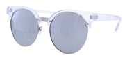 8389PRV - Wholesale Browline Color Mirror Sunglasses in Clear