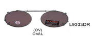 L9303DR - Wholesale Spring Clip On/Large Oval 52mm Sunglasses