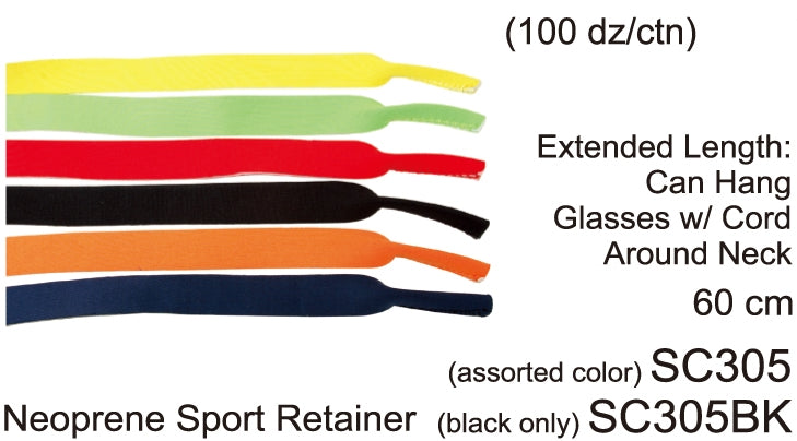 SC305BK - Wholesale Neoprene Sport Sunglasses Retainer Strap in Black