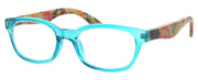 WD2983R - Wholesale Women's Floral Reading Glasses with Real Bamboo Temples in Blue