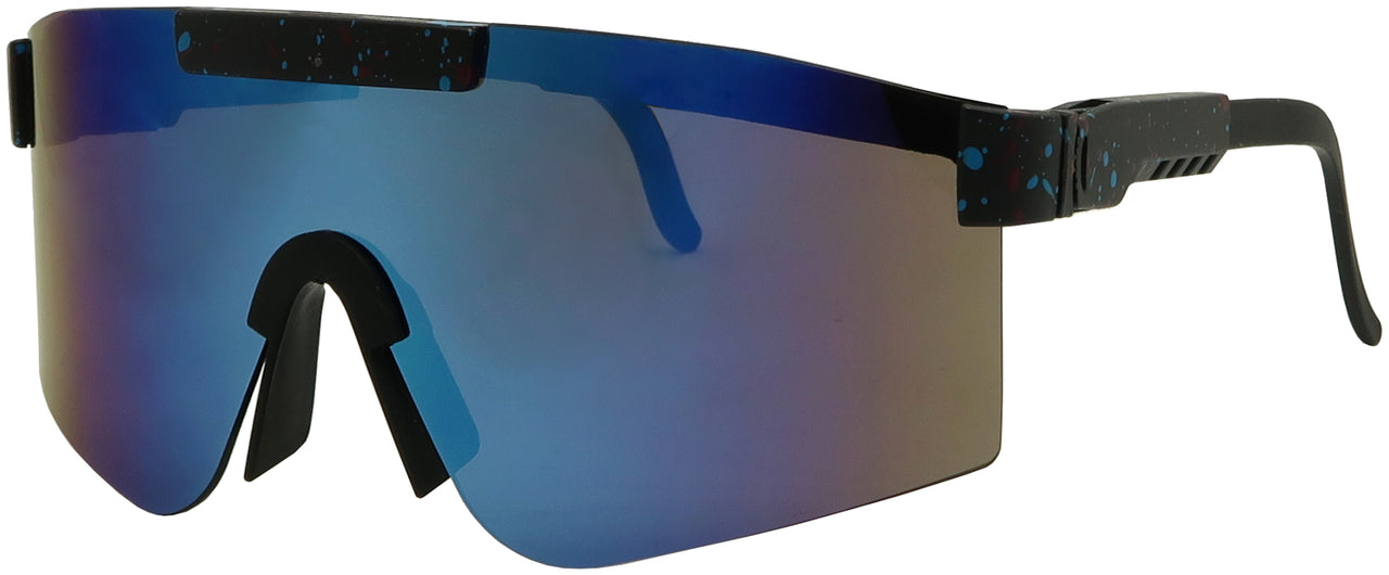 7751RV - Wholesale Sporty Snake Shield Sunglasses with RV lens