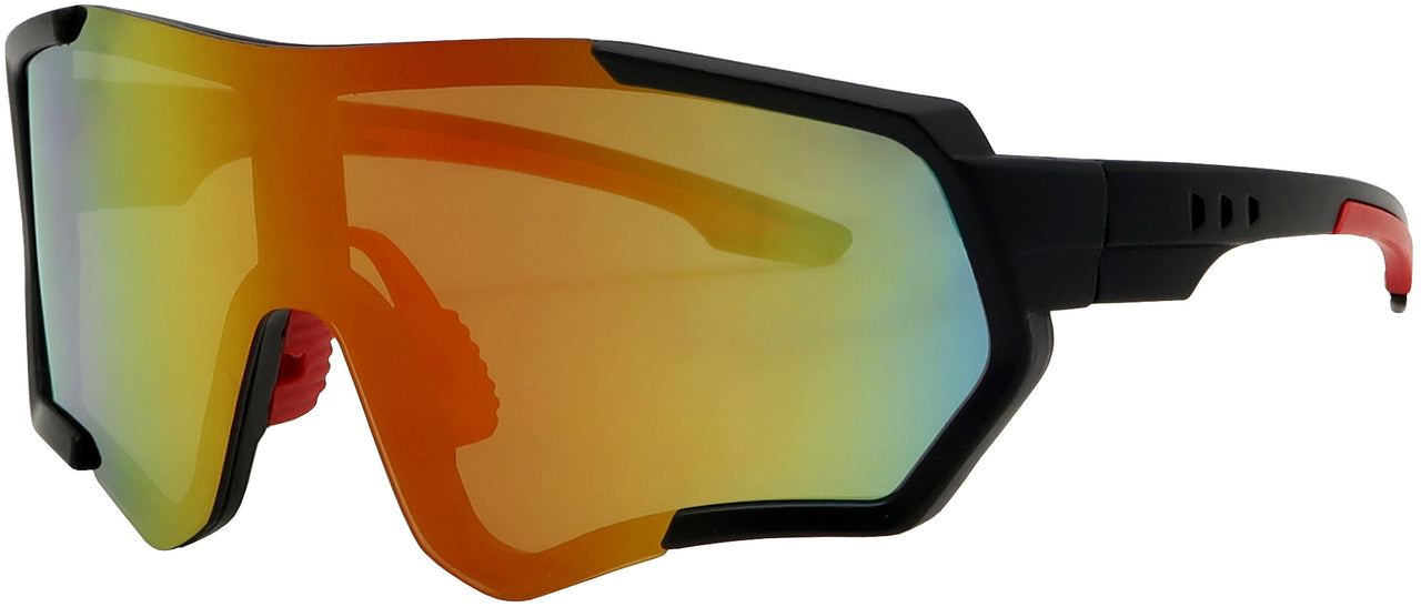 7754RV - Wholesale Sporty Shield Sunglasses with RV lens