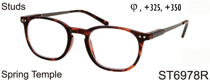 ST6978R - Wholesale Unisex Keyhole Style Reading Glasses in Tortoise