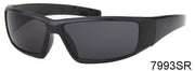7993SR - Wholesale Sports Wrap Style Reading Sunglasses in Matte Black