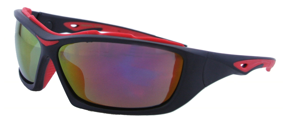 DB8656RPL - Wholesale Katalyst Double Injection Sport Sunglasses in Red/black