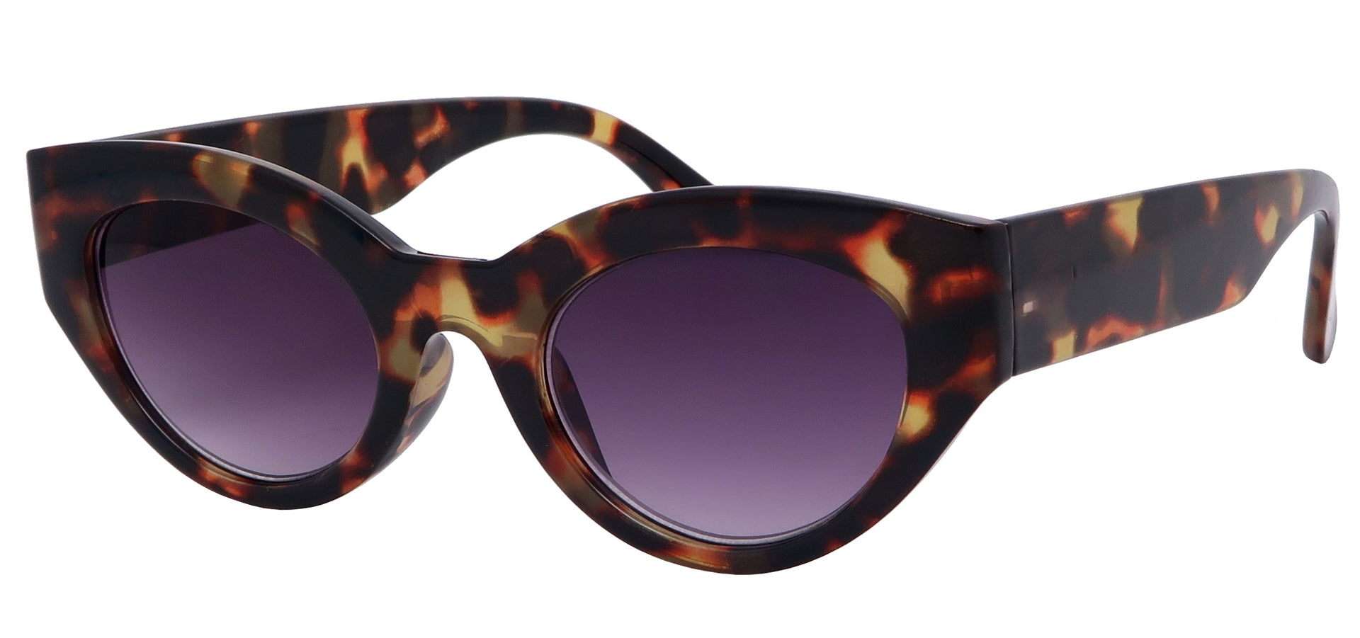 8129SR - Wholesale Women's Round Cat Eye Reading Sunglasses in dark tortoise
